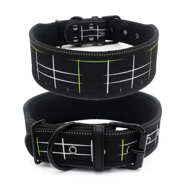 Padded wide reflective collar for dogs