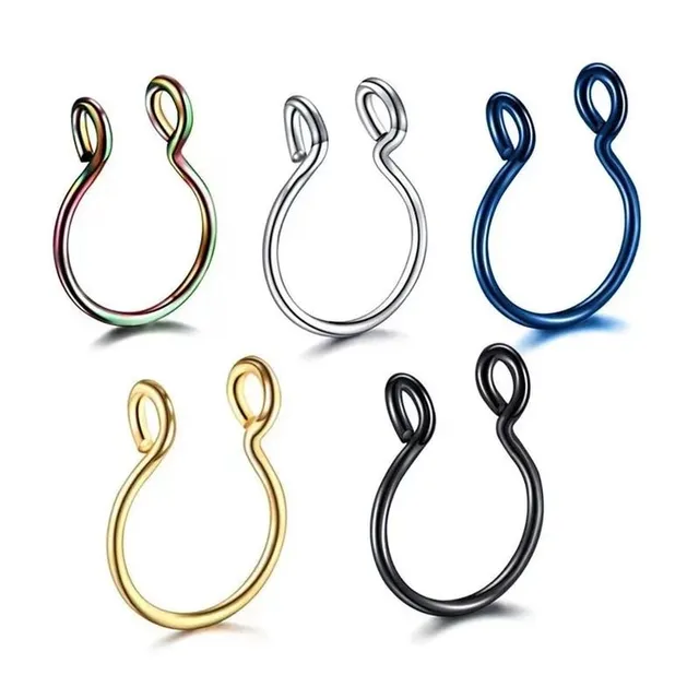 Fake septum nose piercing in different colors