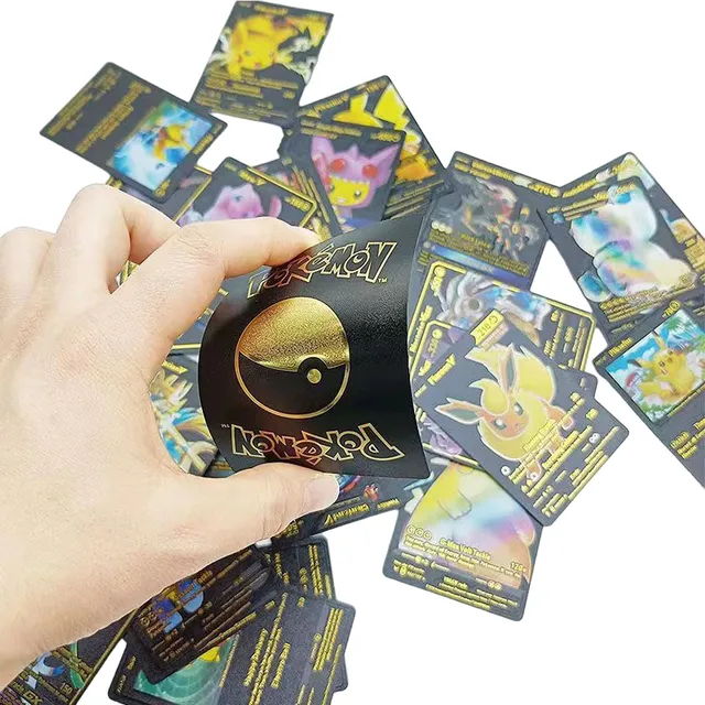 Package Pokemon cards VMax Shiny Pokemon cards Collectors cards Pokemon Set of playing cards, black, 27 pcs