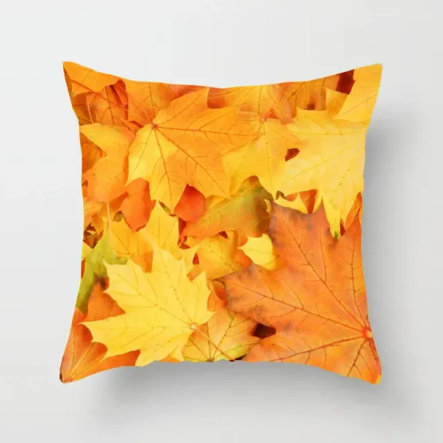 Pillow coating with motive of red maple leaf for decoration of office and home car