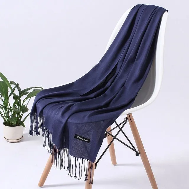 Luxurious long scarves KIXI 110g-navy