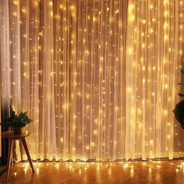 Christmas light curtain warm-white 1mx3m-100led