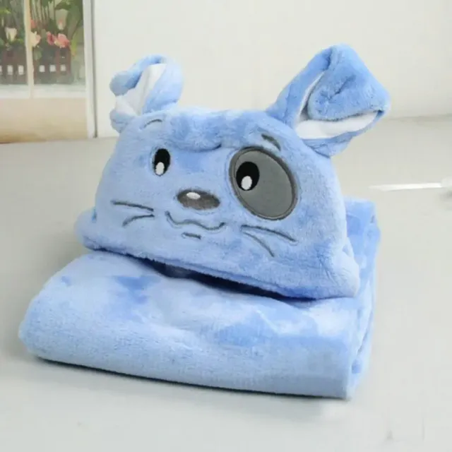 Children's towel with hood in cute animal design