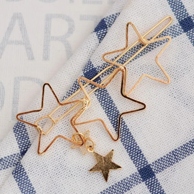 Golden hair clip with stars