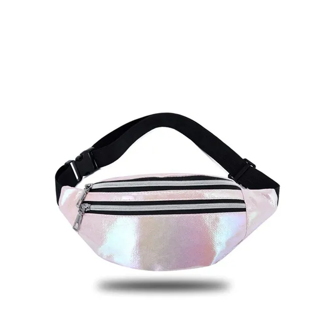 Stylish kidney bag with holographic Bryce look