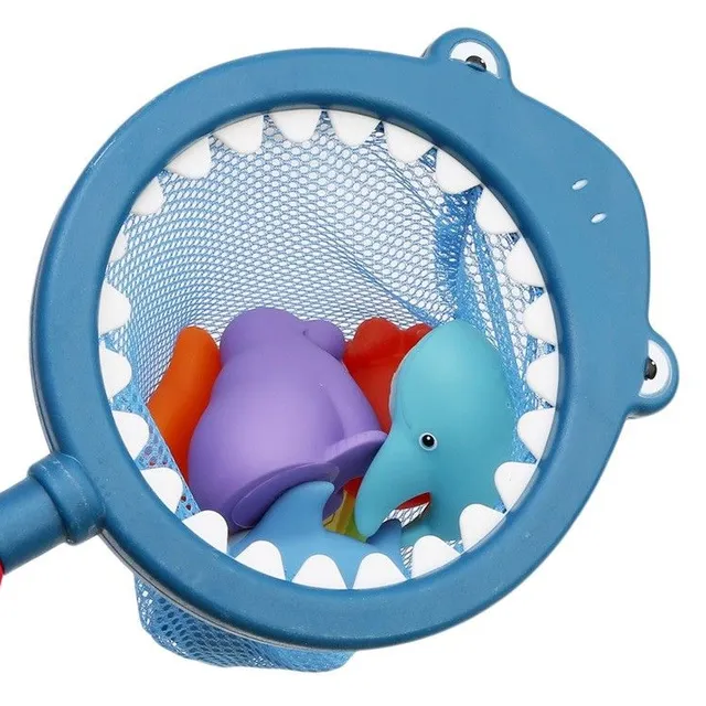 Children's fishing net with marine animals