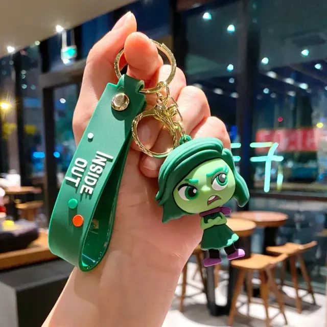 Cute silicone keychain with handcuffs in characters from a fairy tale In the head 2 - Inside Out 2