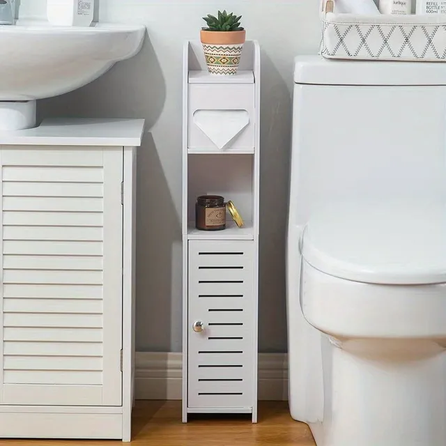 1 db kis fürdőszoba szekrény, kihajtható WC papír polc, ingyenes álló WC papír tartó, mellett WC tároló állvány fürdőszoba, fürdőszoba tartozékok, háztartási bútor