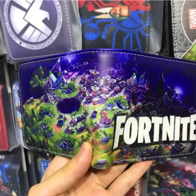 Children's stylish leather wallet with motifs of the favorite Fortnite game