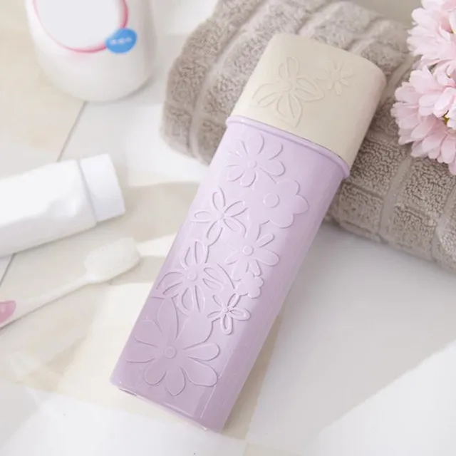 Case for toothbrush and toothpaste with flowers