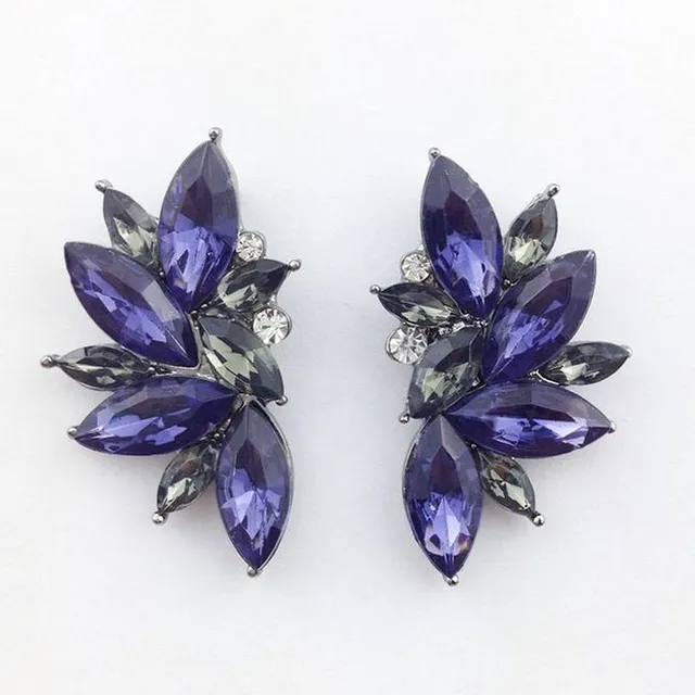 Extravagant shiny earrings with rhinestones