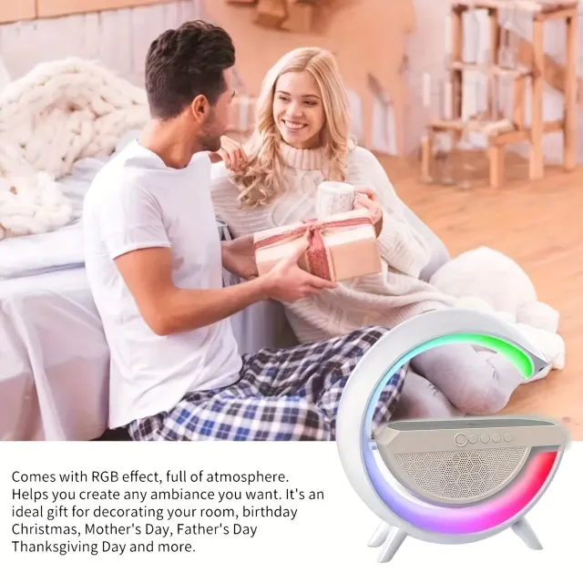 Wireless speaker, LED night light and charger in one, ideal for home, office, student room - perfect gift