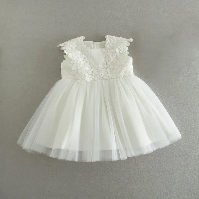 Dívčí bílé šaty s tylovou sukní