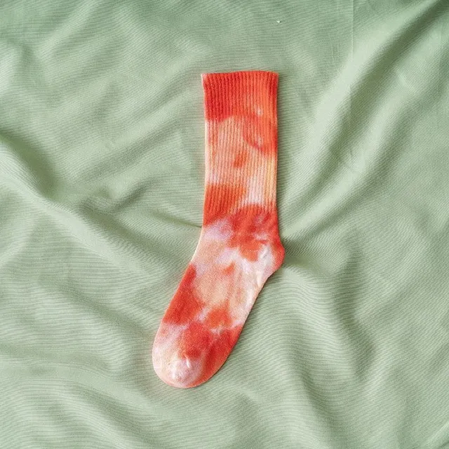 Women's High Socks with Batik motif Rainbow