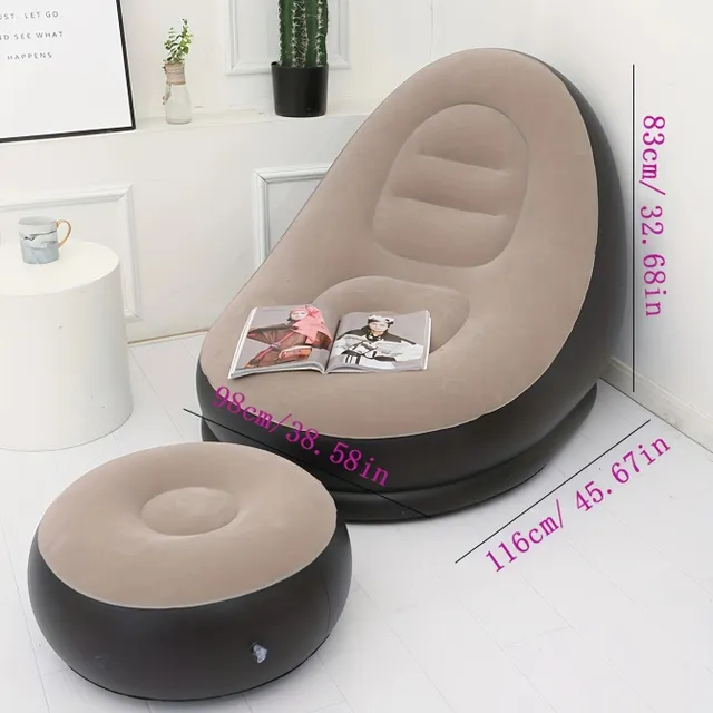 Inflatable relaxing chair with sock