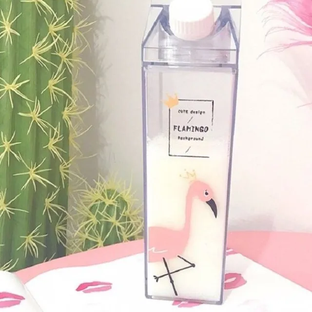 Plastic milk bottle with printing