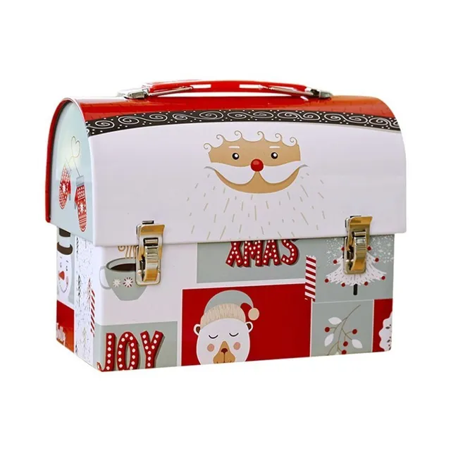 Tin cash box with cute Christmas motif