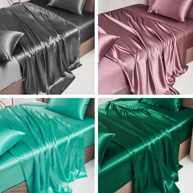 Beautiful Satin Sheets - Set for Bed and Visiting Rooms - Silk Touch, Luxury for Home and Hotels