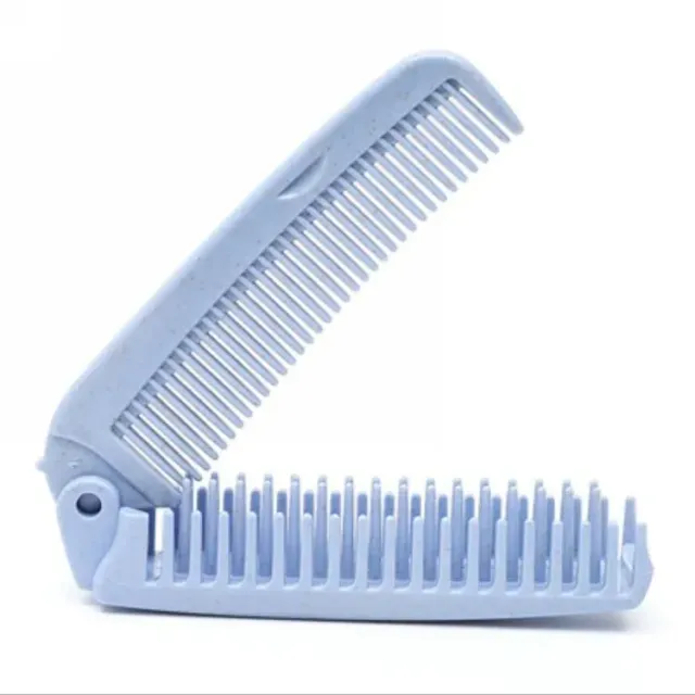 Portable folding comb and hairbrush made of wheat straw