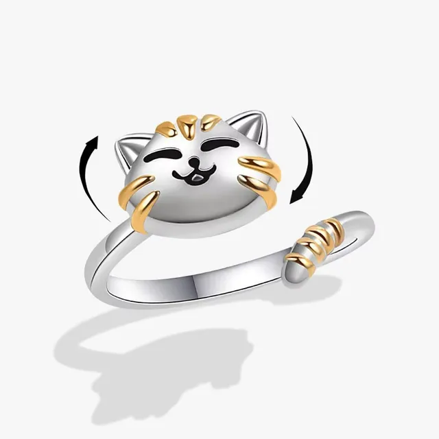 Fashion ring against stress for women with cute rotating design