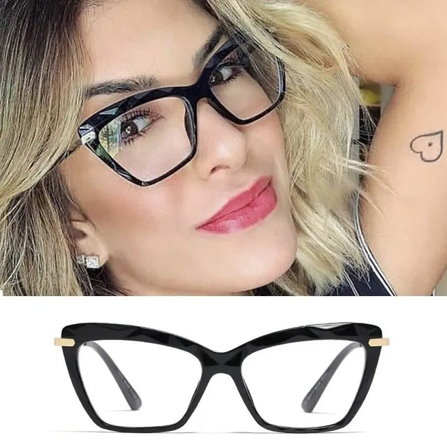 Non-dioptric stylish glasses e300-c1-black