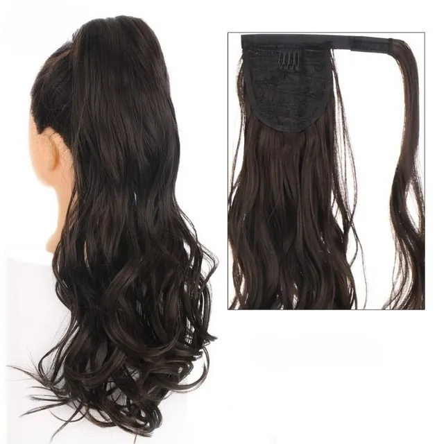 Women's long synthetic hair extensions for thickening hair