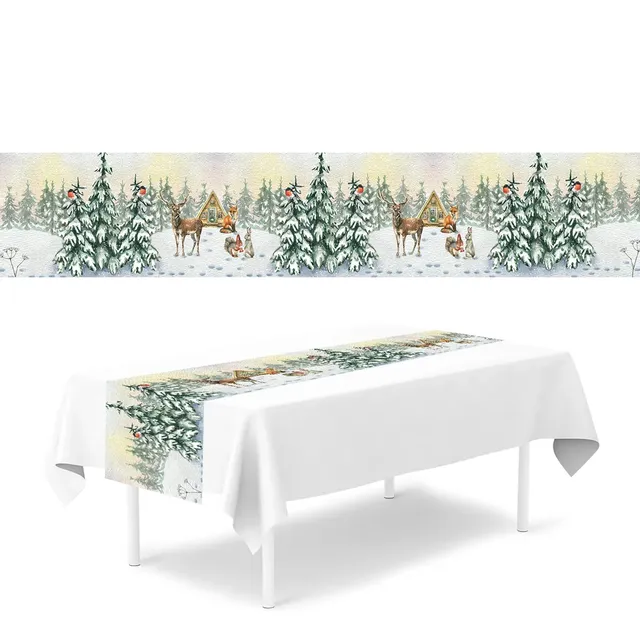 Vianočný obrus vyrobený z polyesteru na domáce dekorácie - rôzne varianty
