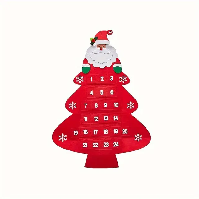 Felt Christmas Christmas Christmas Advent calendar on wall with decorations for holiday season and new year