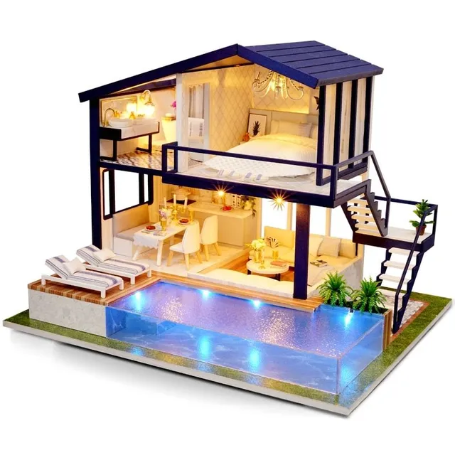 Luxury wooden dollhouse