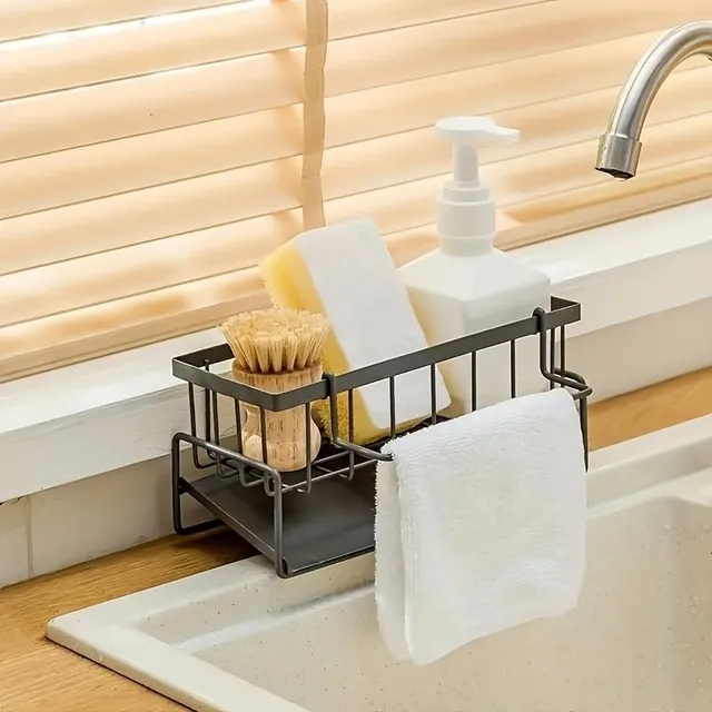 Stainless steel kitchen sink organizer