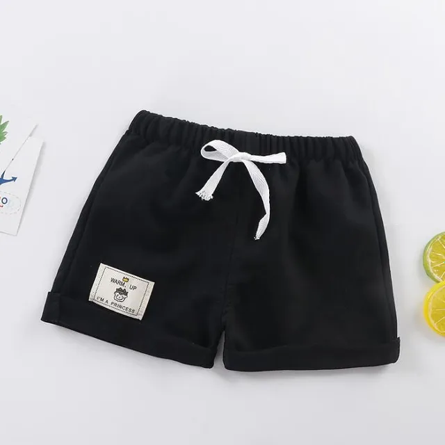 Dětské stylové kraťasy s utahováním v pase na tkaničku s ohrnutými nohavicemi - více barev Kane