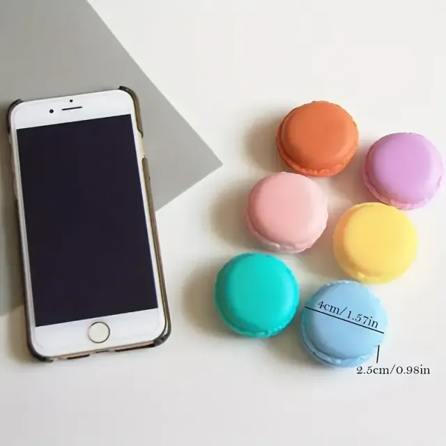 Cutie colorată pentru macarons, cutie pentru bijuterii de tip macaron, suport pentru cercei și coliere, cutie pentru macarons drăguțe pentru pastile, cutie pentru obiecte mici, cutie multifuncțională mică pentru bijuterii de masă, cutie mică de cadou