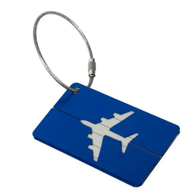 Odznaki imienia dla walizki Samolot - 7 kolorów modra