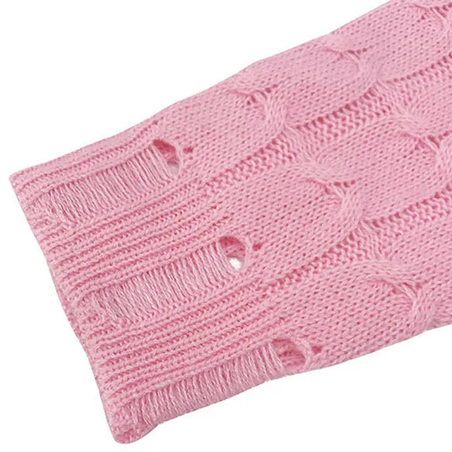 Rochie tricotată mini pentru femei cu mâneci lungi