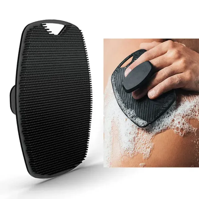 Practical silicone sponge - with fine brushes, massage effects, grey and black color