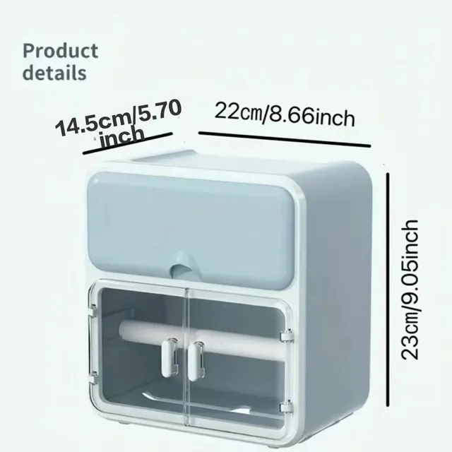 Wall box for toilet paper without drilling, multifunctional storage box for bathroom