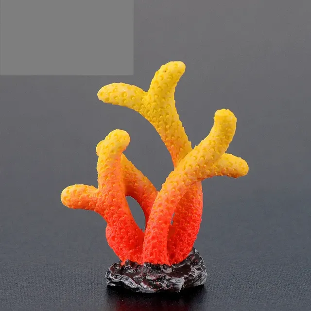 Miniature artificial corals and starfish of resin for decoration of aquariums