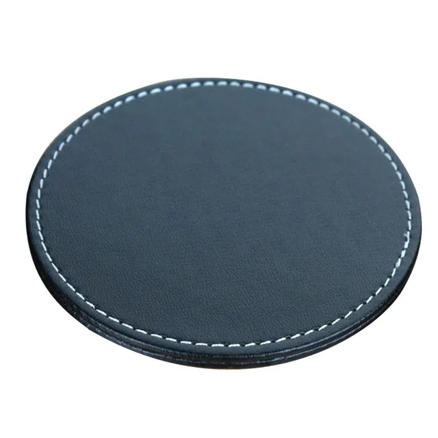 Leather coasters with stand 6 pcs