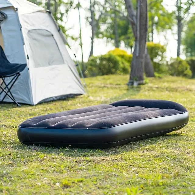 1pc Portable Inflatable Mattress, Bed With Air Pillow For Home Break At Lunch, Outdoor Camping, Stan