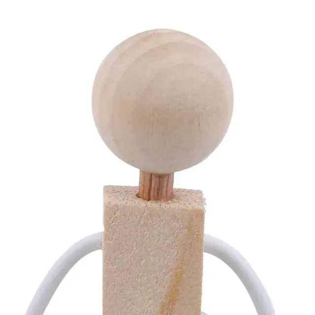 Jucărie creativă din lemn, manual asamblată, în formă de omuleț