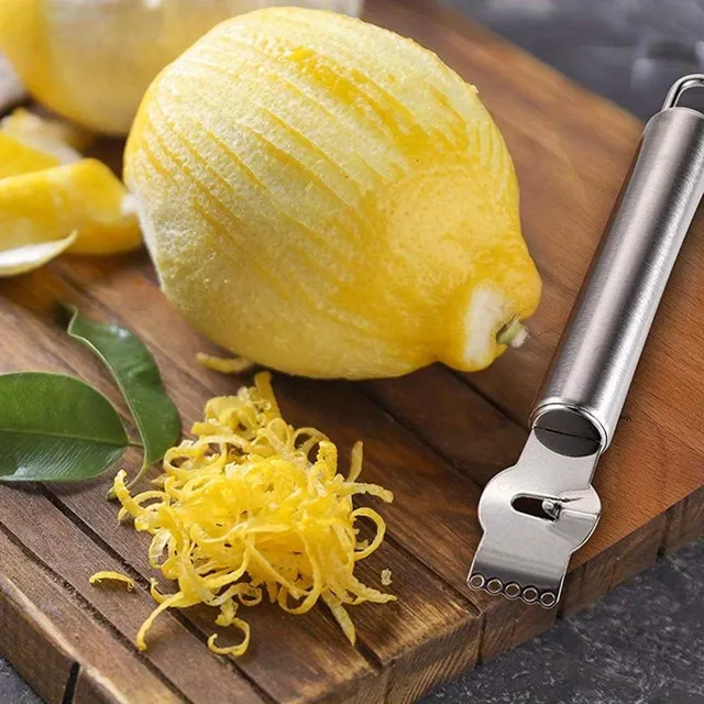 Universal stainless steel zester and fruit peeler