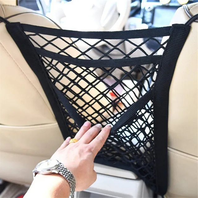 Klasické sieťové vrecko na organizér a ochranná sieť medzi prednými sedadlami auta Lynch