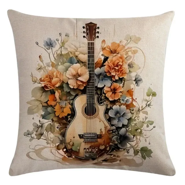 Pillow coating with abstract geometric motif of musical instruments for home decoration