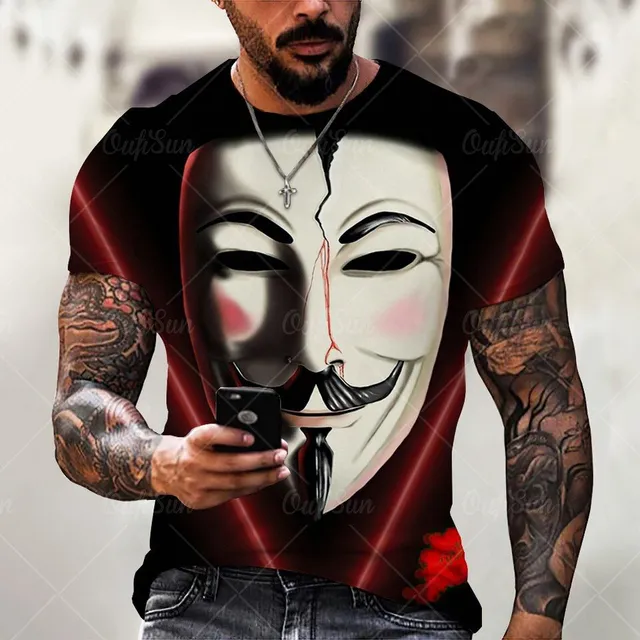 Tricou bărbătesc cu mânecă scurtă și imprimeu - Joker