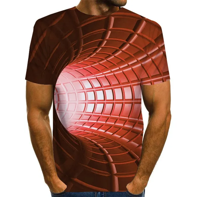 Men's short sleeve T-shirt with original 3D printing OT02245 S