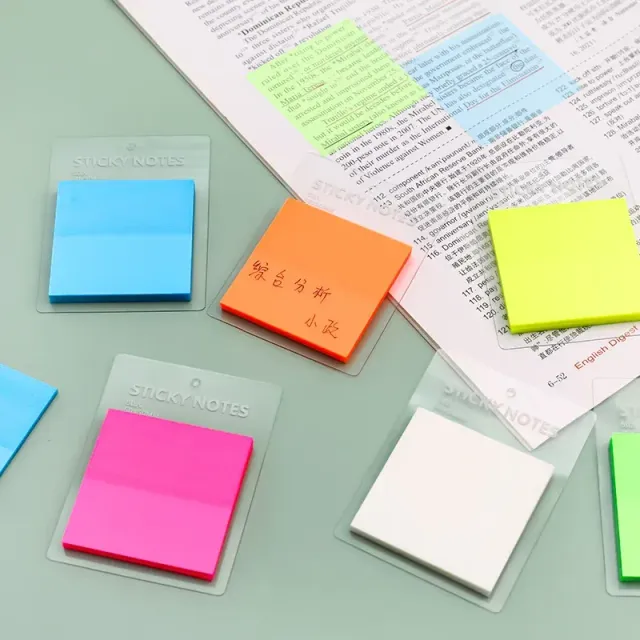 50 sheets of transparent waterproof colour self-adhesive note sheets