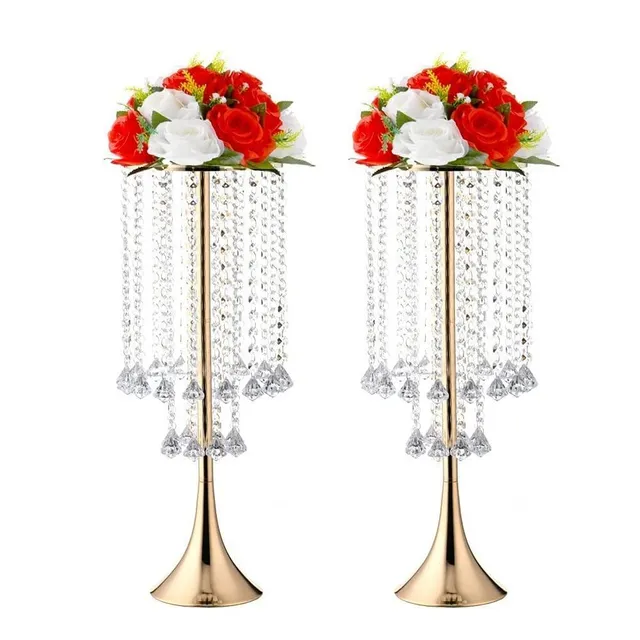 2 pièces Vases de Mariage en Cristal - Longs et Luxueux