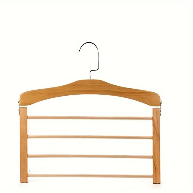 Wooden multi-level rack for trousers