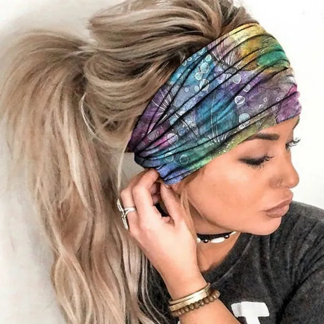 Women's wide fabric multicoloured headband 22