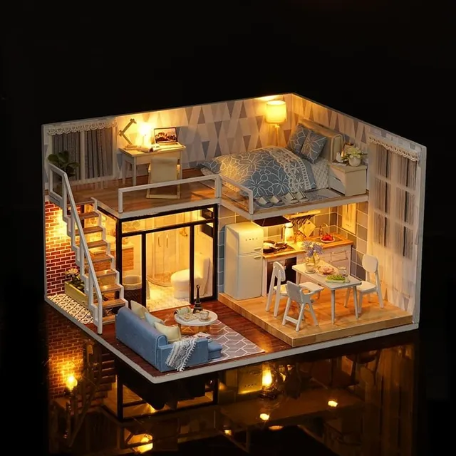 Dollhouse with LED lighting